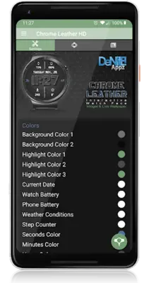 Chrome Leather HD Watch Face android App screenshot 11