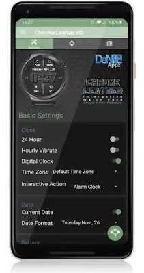 Chrome Leather HD Watch Face android App screenshot 12