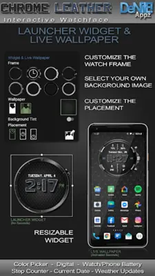 Chrome Leather HD Watch Face android App screenshot 13