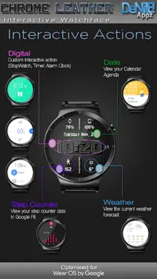 Chrome Leather HD Watch Face android App screenshot 14