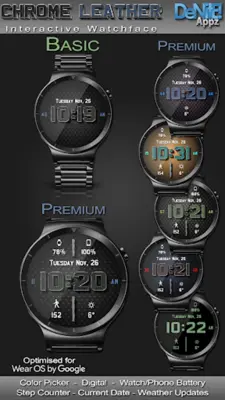 Chrome Leather HD Watch Face android App screenshot 15