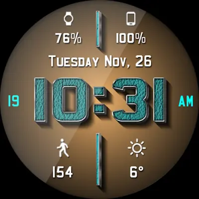 Chrome Leather HD Watch Face android App screenshot 1