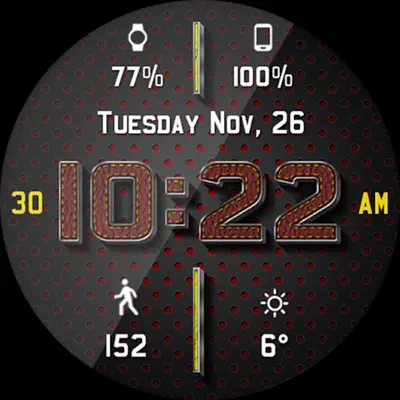 Chrome Leather HD Watch Face android App screenshot 2